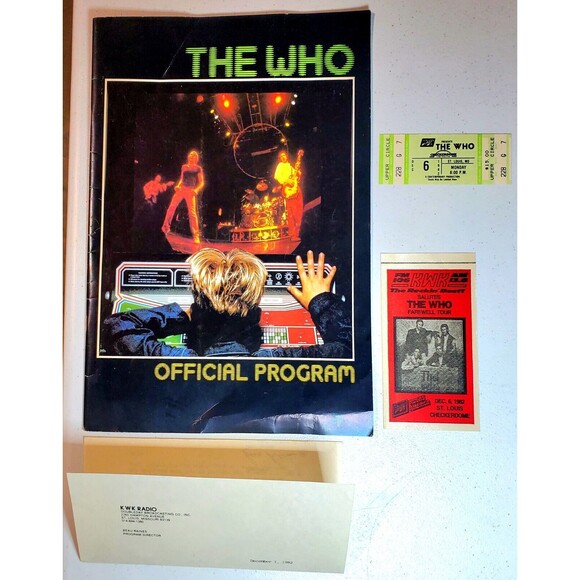 THE WHO Concert Ticket Lot Ephemera Program Sticker St Louis Checkerdome VTG '82 - Picture 2 of 16